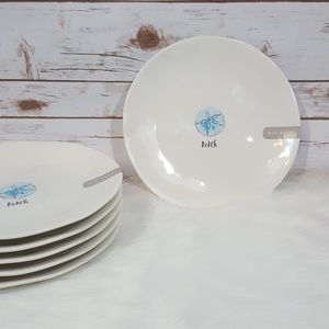 Rae Dunn Beach Sand Dollar Melamine Plates Set 6
